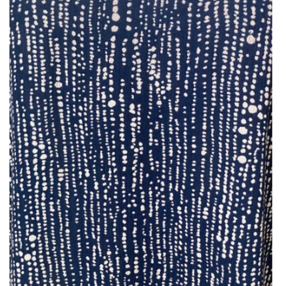 Navy Blue Bubble Print Button Back Square Neck Tee, Medium NWT - Picture 4 of 4